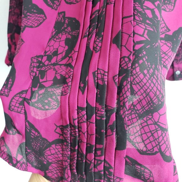 3/30$🔥Worthington Pink Black Prt Long Sleeve Top - Picture 9 of 11